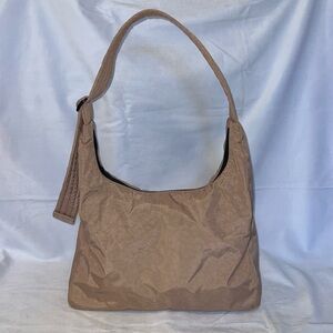 Baggu shoulder bag in tan nylon.